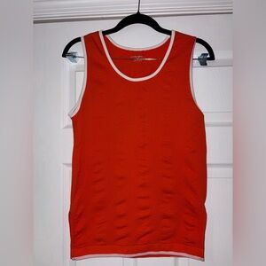 Tory Sport Vibrant Orange Top with White Accents women size large